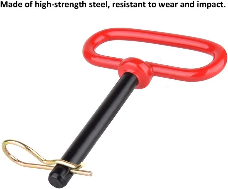 Comonc 3/8" x 4" Inch Trailer Hitch Pin and Clip Towing Hitchs Red Handle Hitch Pin Accessories for Tractors,Clevis Pin 2PCS - Image 5